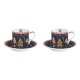 Set 2 cesti si farfurii pentru espresso, 75 ml, Gingerbread - SIMONA'S COOKSHOP